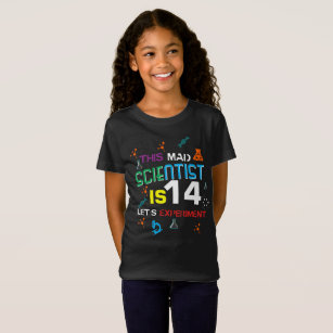 Mad scientist shirt Birthday age 14 science theme