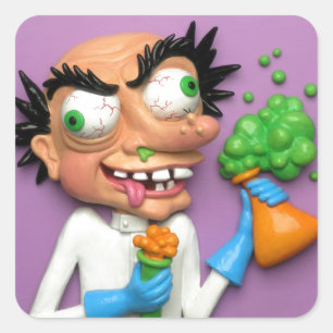 Mad Scientist Square Sticker