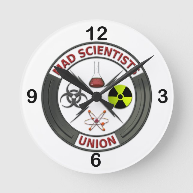 Mad Scientist Union Round Clock (Front)