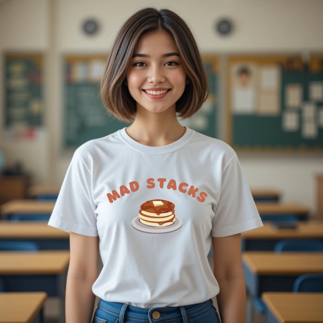 Mad Stack Pancake T-Shirt Funny Food (Creator Uploaded)