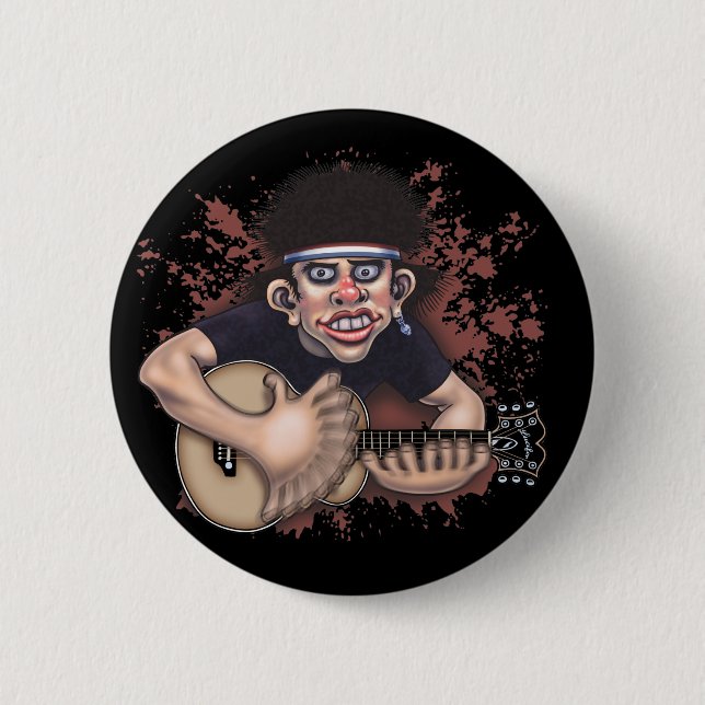 Mad Strummer 6 Cm Round Badge (Front)