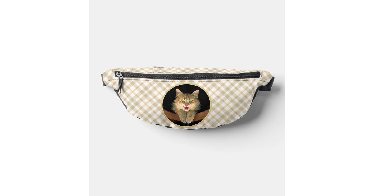 Mad Tabby Cat Portrait Painting Cute Original Art Bum Bags | Zazzle