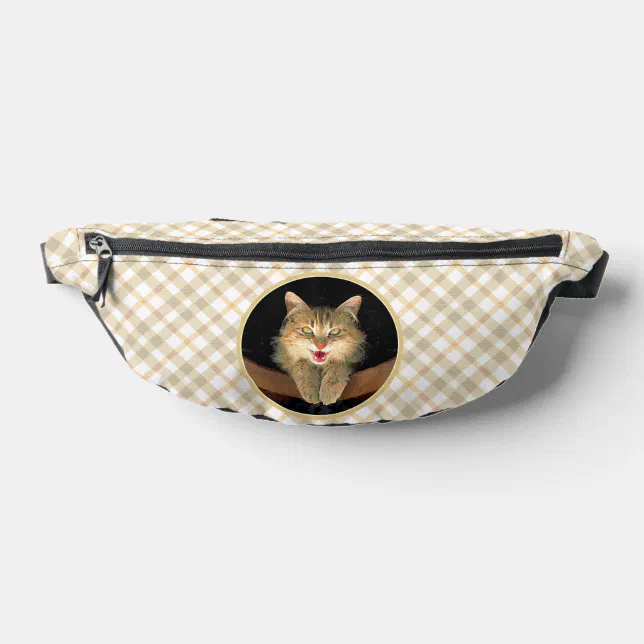 Mad Tabby Cat Portrait Painting Cute Original Art Bum Bags | Zazzle