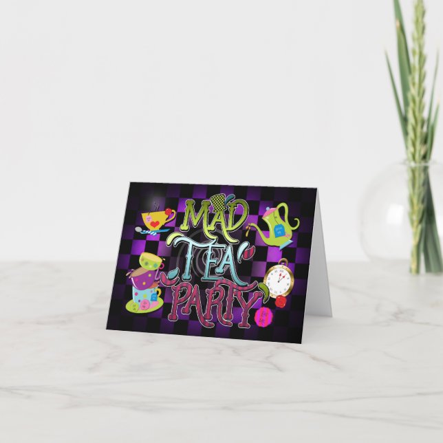 MAD TEA PARTY Whimsical Wonderland Invitation Card (Front)