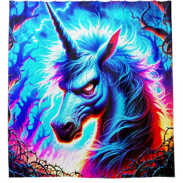 Mad Unicorn Shower Curtain (Front)