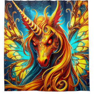 Mad Unicorn Shower Curtain