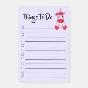 Mad Unicorn Things to do Checklist Post-it Notes