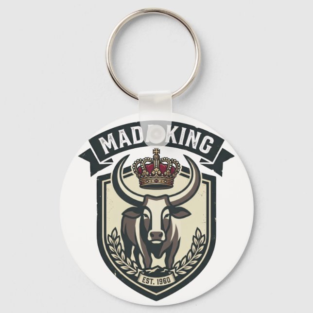 MADA KING | Malagasy Zebu Madagascar Key Ring (Front)