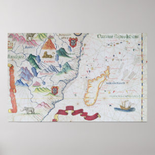 Madagascar and East African Coastline Poster