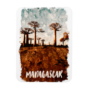Madagascar Avenue of the Baobabs Scenery Magnet