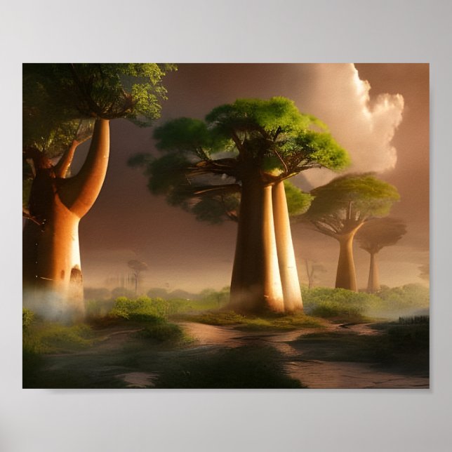 Madagascar Baobab Forest Fantasy  Art Poster (Front)