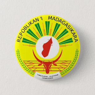 Madagascar Coat Of Arms 6 Cm Round Badge