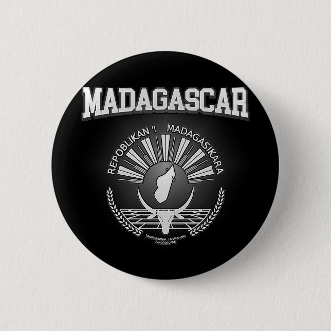 Madagascar Coat of Arms 6 Cm Round Badge (Front)