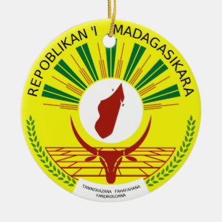Madagascar Coat of Arms Ceramic Tree Decoration