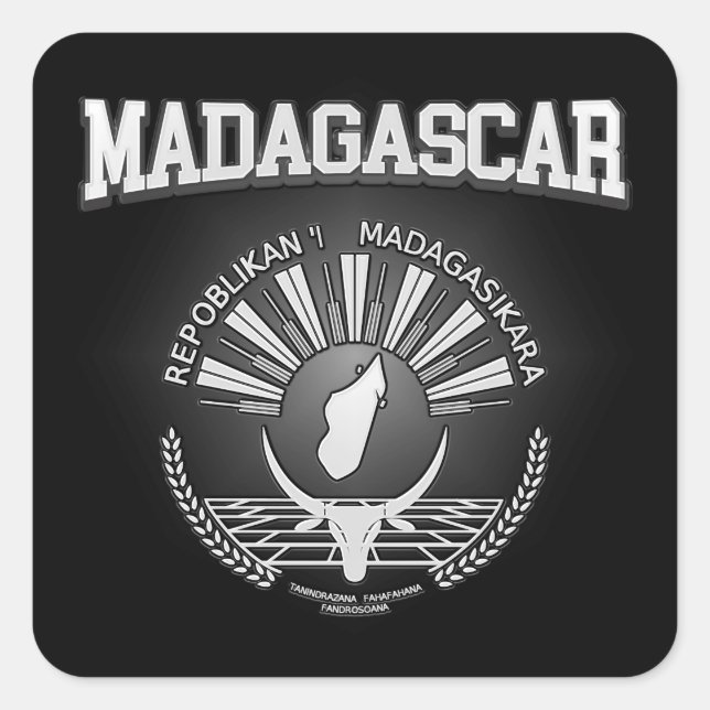 Madagascar Coat of Arms Square Sticker (Front)