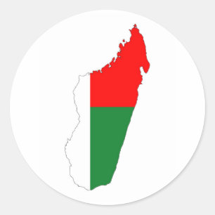 madagascar country flag map shape symbol classic round sticker