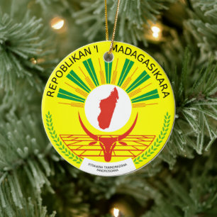 Madagascar Emblem Ceramic Tree Decoration