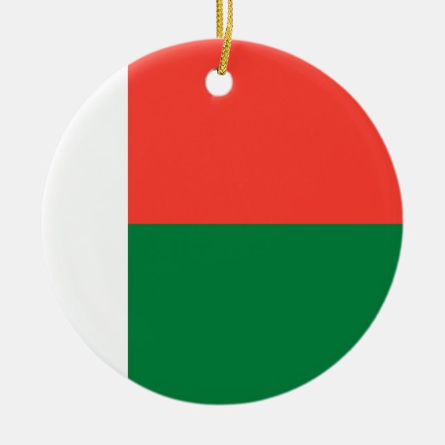 Madagascar flag ceramic tree decoration (Front)