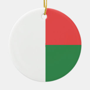 Madagascar Flag Emblem Ceramic Tree Decoration