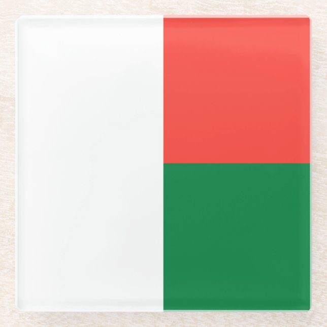 Madagascar Flag Glass Coaster (Front)