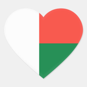 Madagascar Flag Heart Sticker