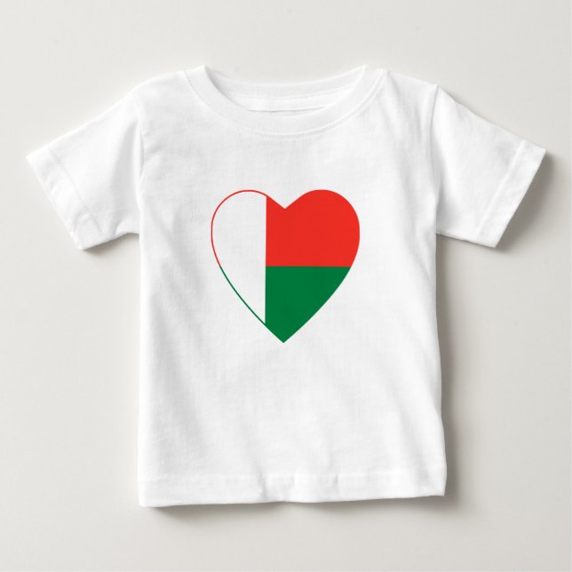 Madagascar Flag Heart T-Shirt (Front)