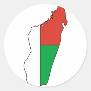 Madagascar flag map classic round sticker