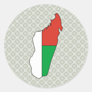 Madagascar Flag Map full size Classic Round Sticker
