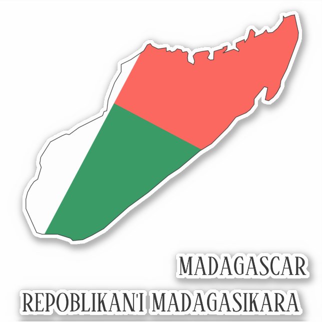 Madagascar Flag Map Patriotic (Front)