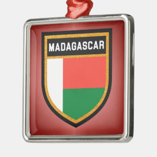 Madagascar Flag Metal Tree Decoration