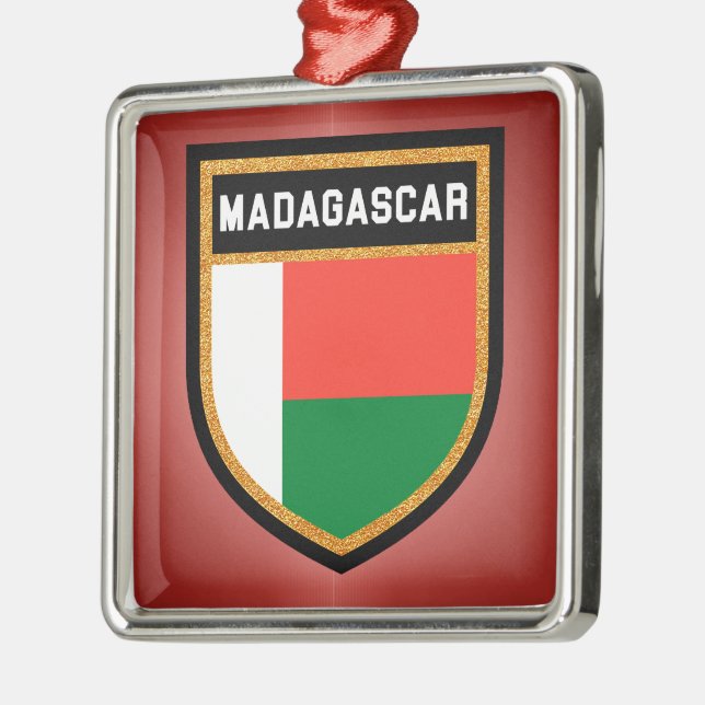 Madagascar Flag Metal Tree Decoration (Left)