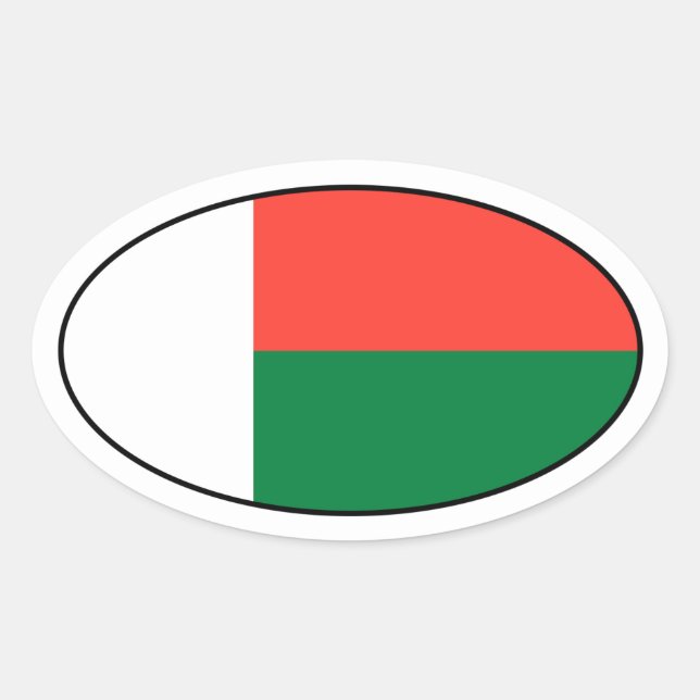 Madagascar Flag Oval Sticker (Front)