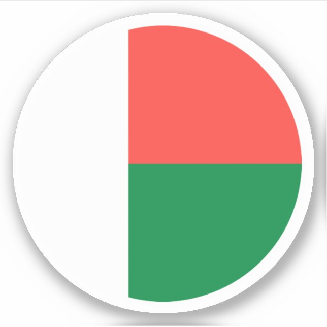 Madagascar Flag Round Sticker (Front)