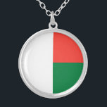 Madagascar Flag Silver Plated Necklace<br><div class="desc">Patriotic flag of Madagascar.</div>