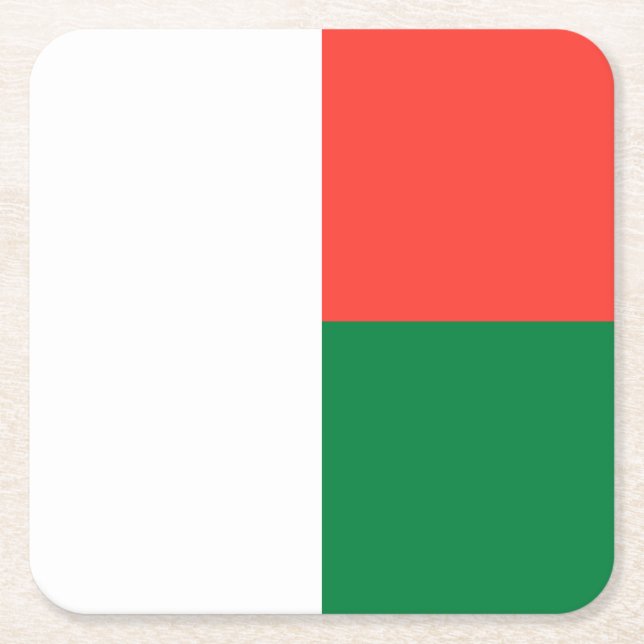 Madagascar Flag Square Paper Coaster (Front)