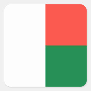 Madagascar Flag Square Sticker