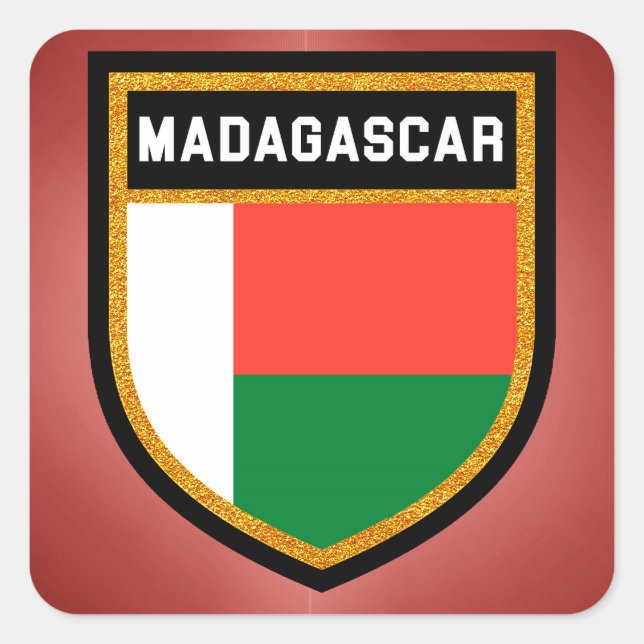 Madagascar Flag Square Sticker (Front)