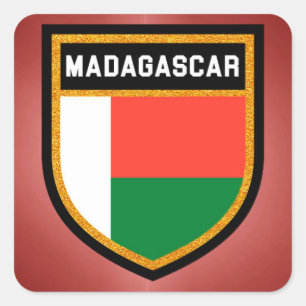 Madagascar Flag Square Sticker