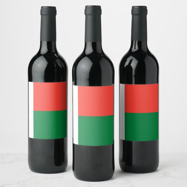 Madagascar flag wine label (Bottles)