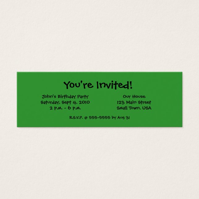 Madagascar Giant Day Gecko Mini Invitation Cards (Front)