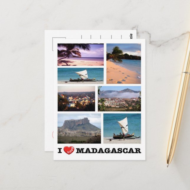 Madagascar - I Love - Postcard (Front/Back In Situ)