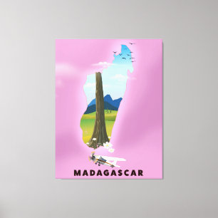 Madagascar Illustrated travel poster Canvas Print