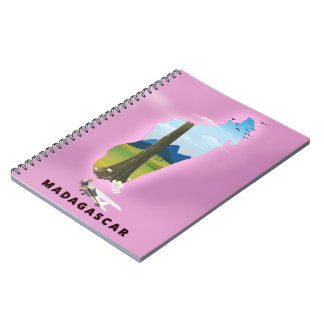 Madagascar Illustrated travel poster Notebook