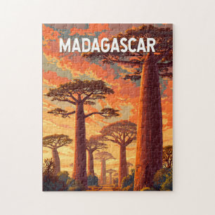 Madagascar Illustration Travel Art Vintage Jigsaw Puzzle