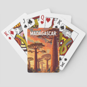 Madagascar Illustration Travel Art Vintage Playing Cards