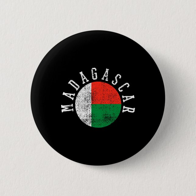 Madagascar Malagasy Flag  6 Cm Round Badge (Front)