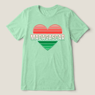 Madagascar, Malagasy Flag Colours Heart Tri-Blend Shirt