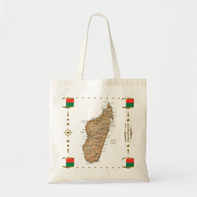 Madagascar Map + Flags Bag (Front)