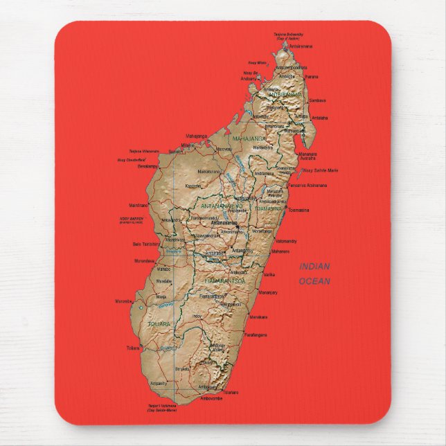 Madagascar Map Mousepad (Front)