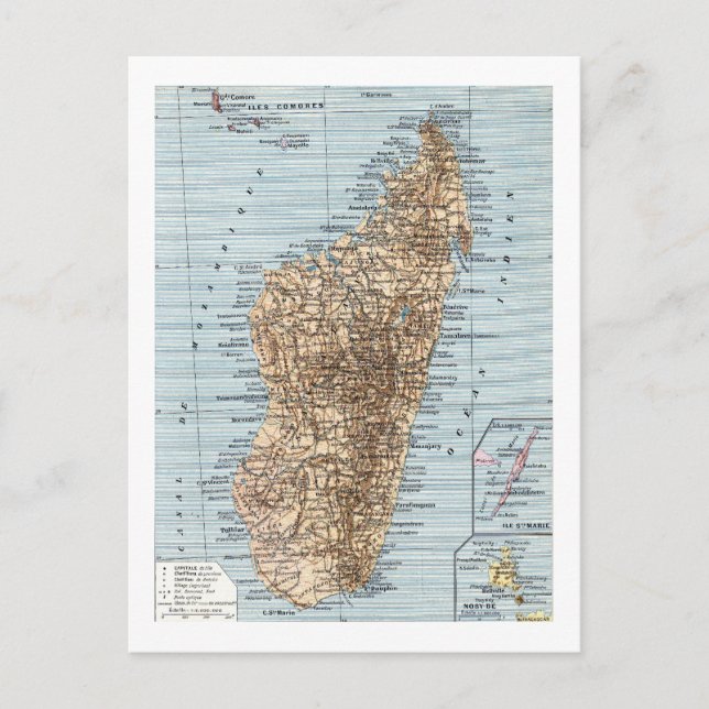 Madagascar Map Postcard (Front)